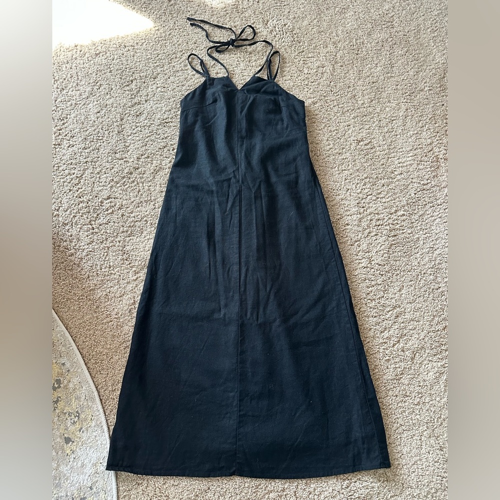 Universal Thread Black Linen blend Midi/Maxi Dress XS